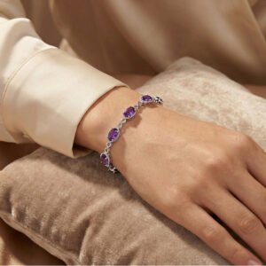 Amethyst Bracelet (5x4mm 4.80ct oval amethyst | 7inches | 9gm gold)