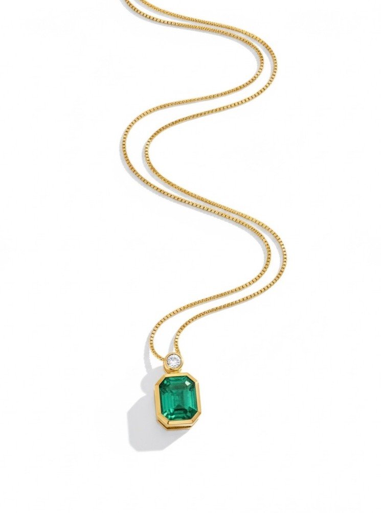 Emerald Pendant (5x4 mm Natural Emerald | 3gm)
